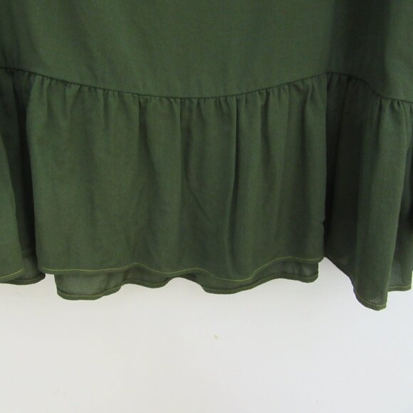 Massimo Dutti Blouse - Forest Green - Viscose - Size US 4 - Picture 4 of 10